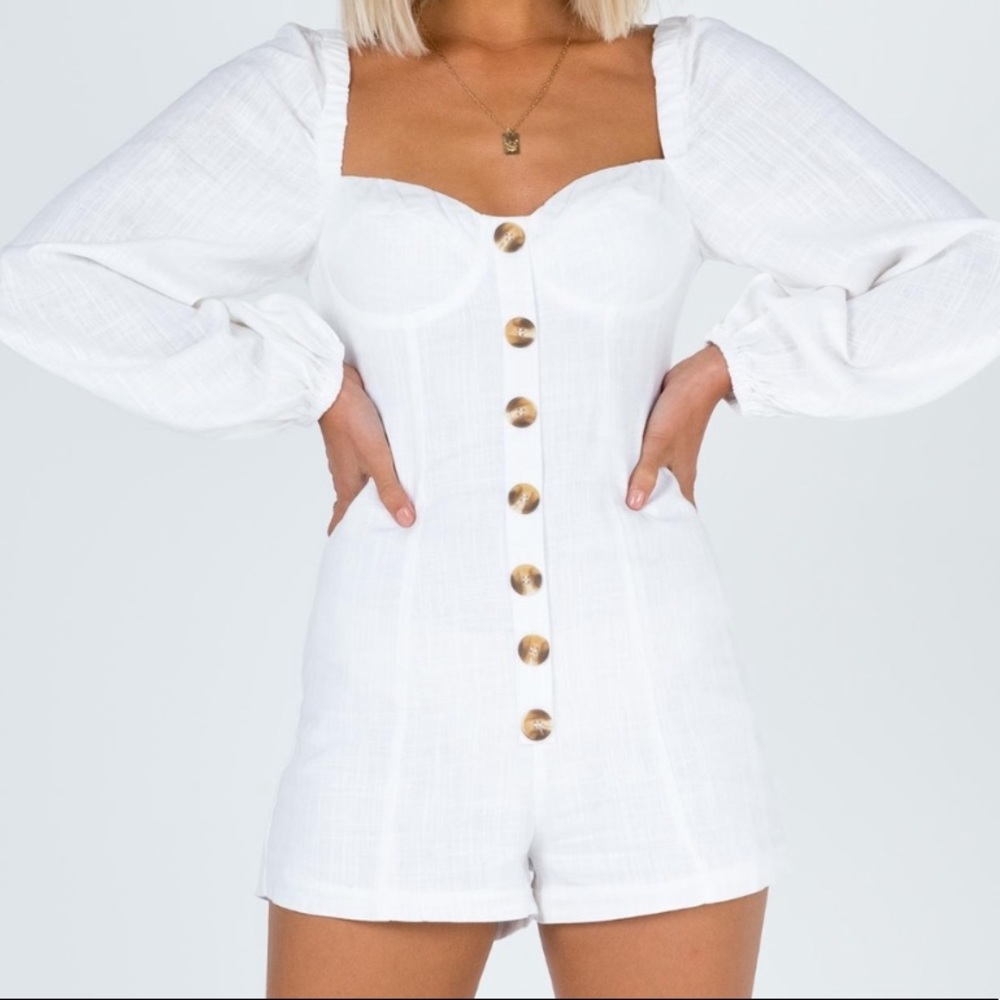 NWT Princess Polly White Costello Romper Playsuit